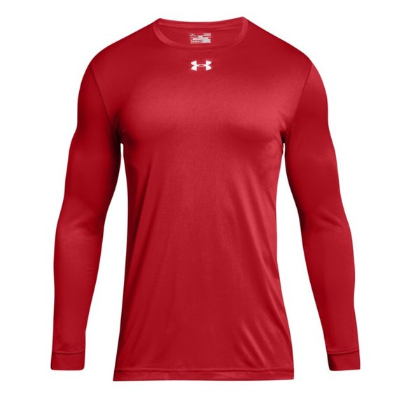 Men's Red Under Armour Locker Tee - Long Sleeve - Picture 1 of 1